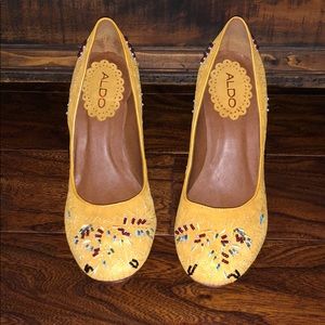 Suede round toe heels
